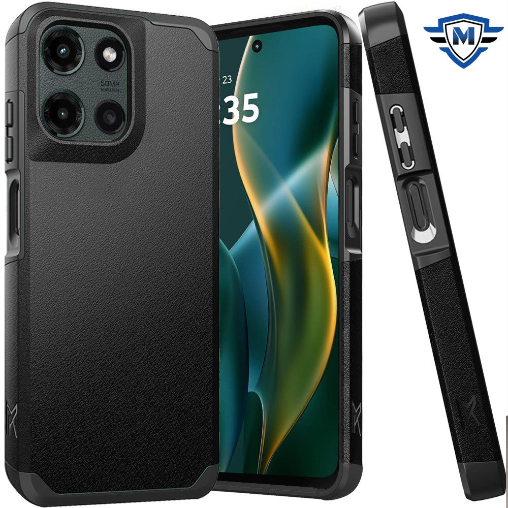 For Motorola Moto G Stylus 5G 2025 Premium Slim Tough 2in1 Hybrid Case Dual-Layer PC TPU Rubber Armor with Shockproof Protection Case Cover Black