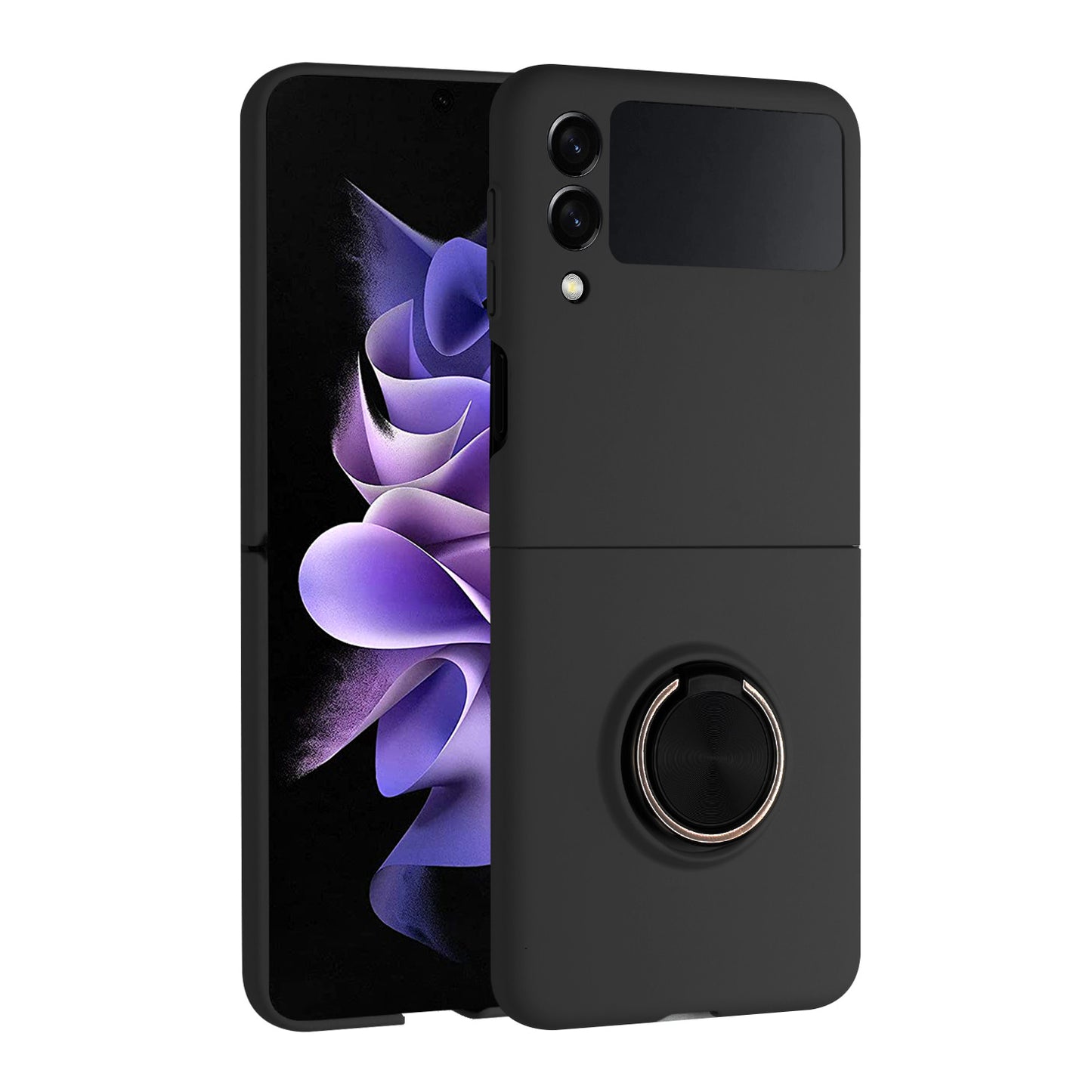 For Samsung Galaxy Z Fold 7 Matte Magnetic Ring Stand Hybrid, Shockproof Protective Silicone Fit Magnetic Car Mount Case Cover