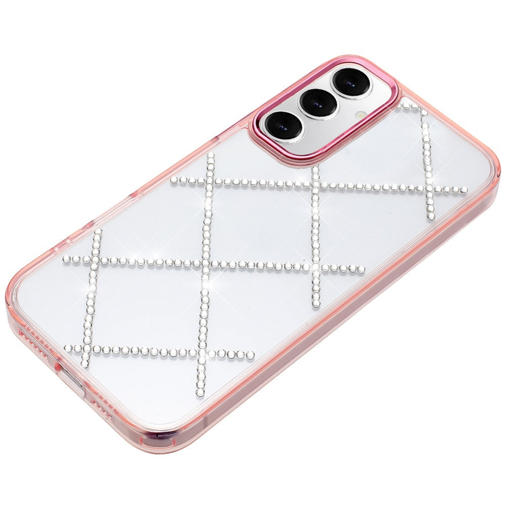 For Samsung Galaxy A16 5G Gem Glitter Diamond Bling Clear Hybrid TPU Cover, Colorful Shockproof Protective Back, Slim Fit for Women Girls Case Cover