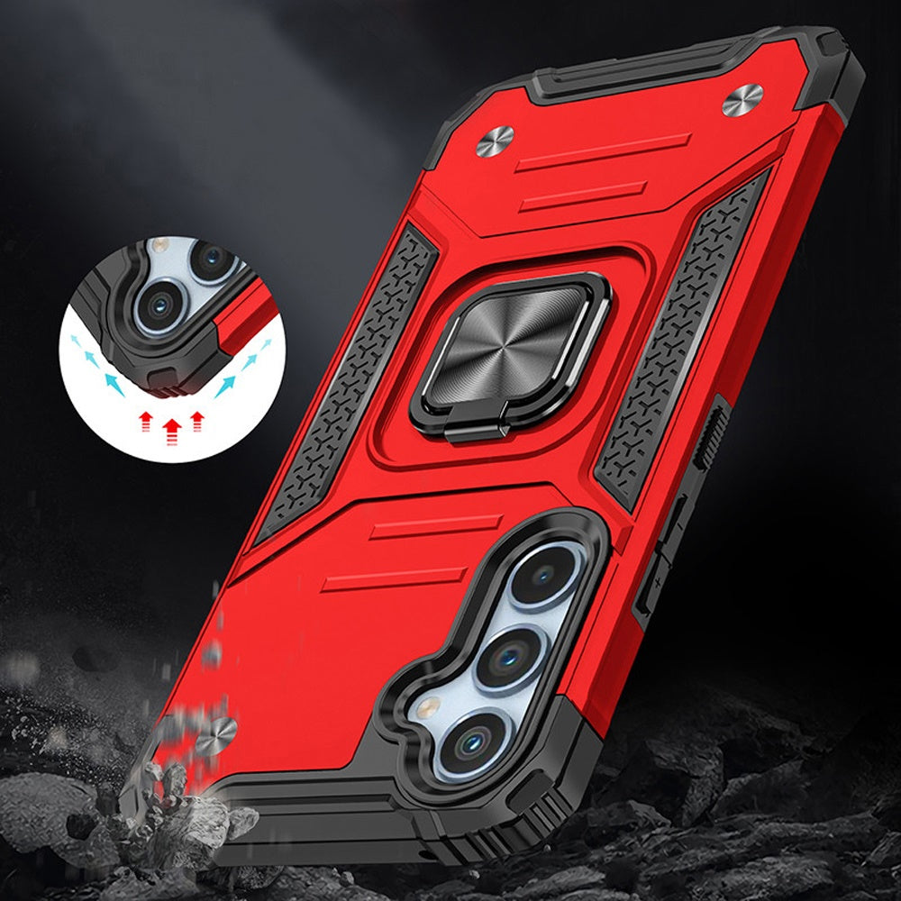For Samsung Galaxy A26 Armor Hybrid Magnetic Stand with Ring Holder Kickstand Shockproof Heavy-Duty Durable Rugged TPU Dual Layer Case Cover