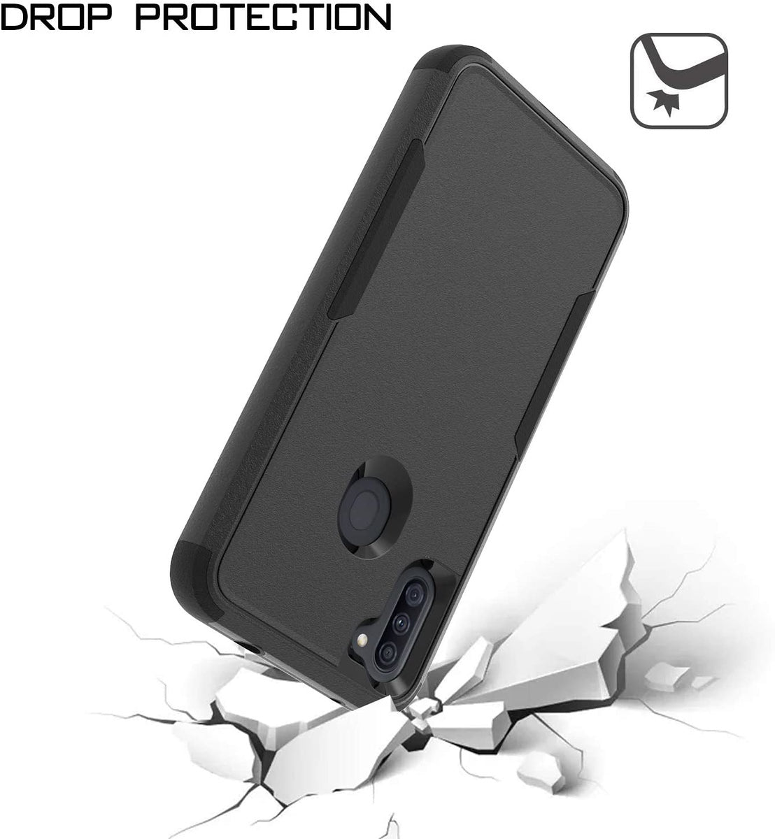For Samsung Galaxy A16 5G Tough Hybrid Shockproof Silicone Rubber TPU + Hard PC Heavy Duty Three Layer Armor Protection Case Cover