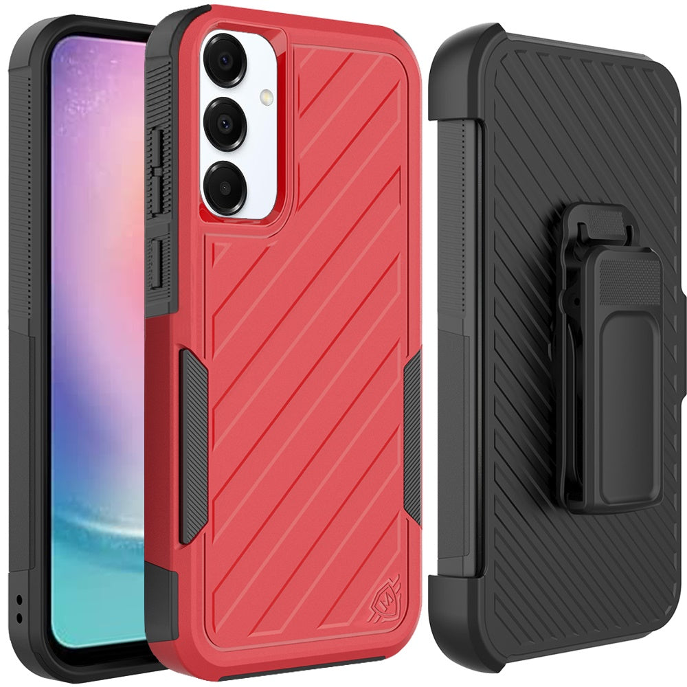 For Samsung Galaxy A26 Rugged 2in1 Armor Combo Belt Clip Holster, Non-Slip Tough Hybrid lined Shockproof Case Case Cover