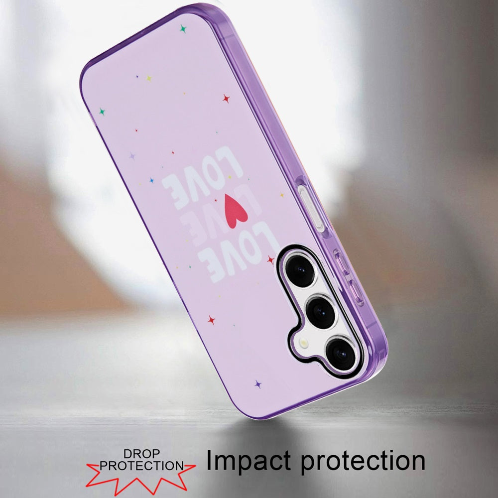 For Samsung Galaxy A16 5G Fashion Layer Design Slim IMD TPU Protective, Shockproof Hybrid Stylish Durable Hard PC Case Cover