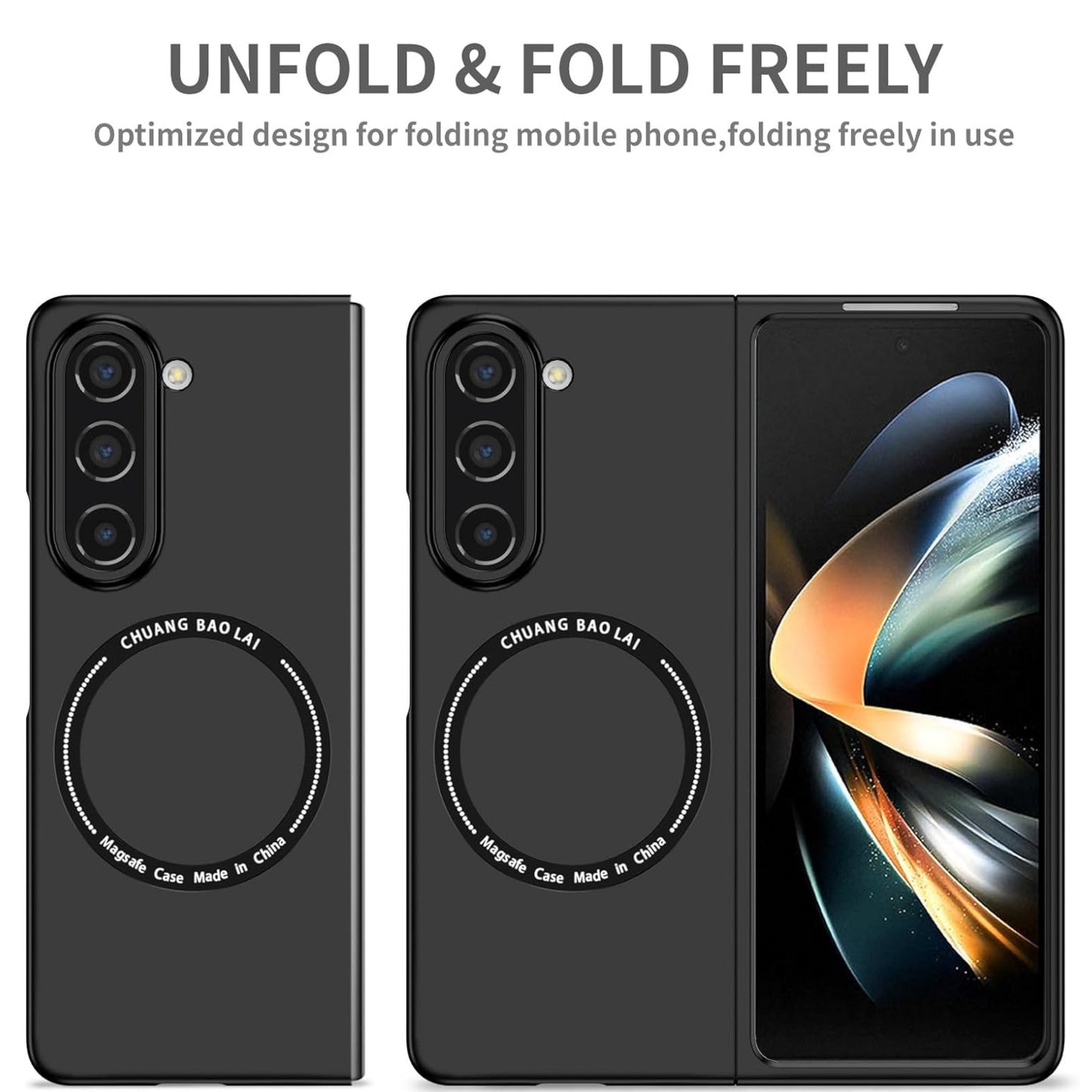 For Samsung Galaxy Z Fold 7 Matte Magnetic Case Supports Fast Wireless Charging, Slim Hybrid TPU Rubber Shockproof Case Cover