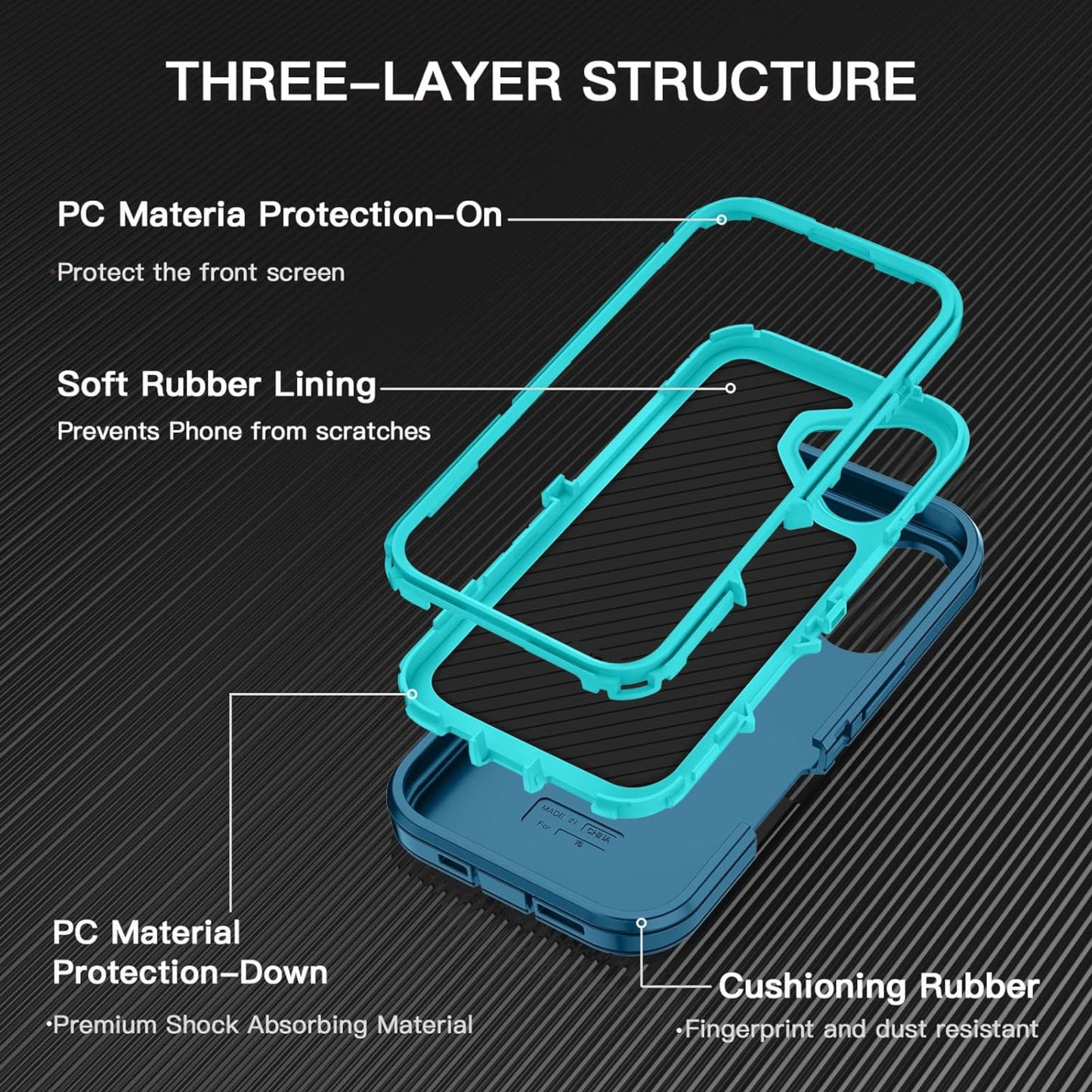 For Samsung Galaxy A16 5G Delux Armor Case Shockproof Rugged 3-Layer Protection Hybrid Heavy Duty with Enhanced Durability Case Cover