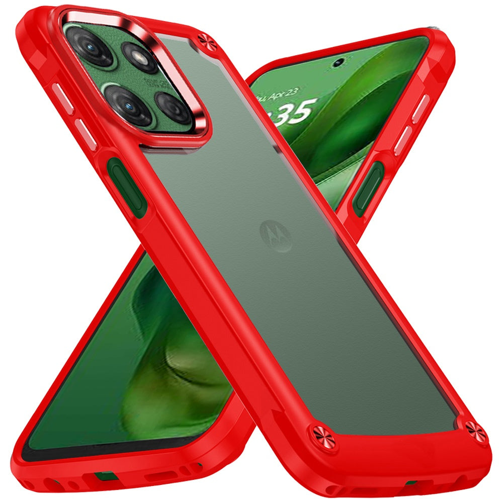 Ultimate Hybrid Transparent Rubber with Metal Buttons & Camera Edges, Hard TPU Frame Corner Bumper