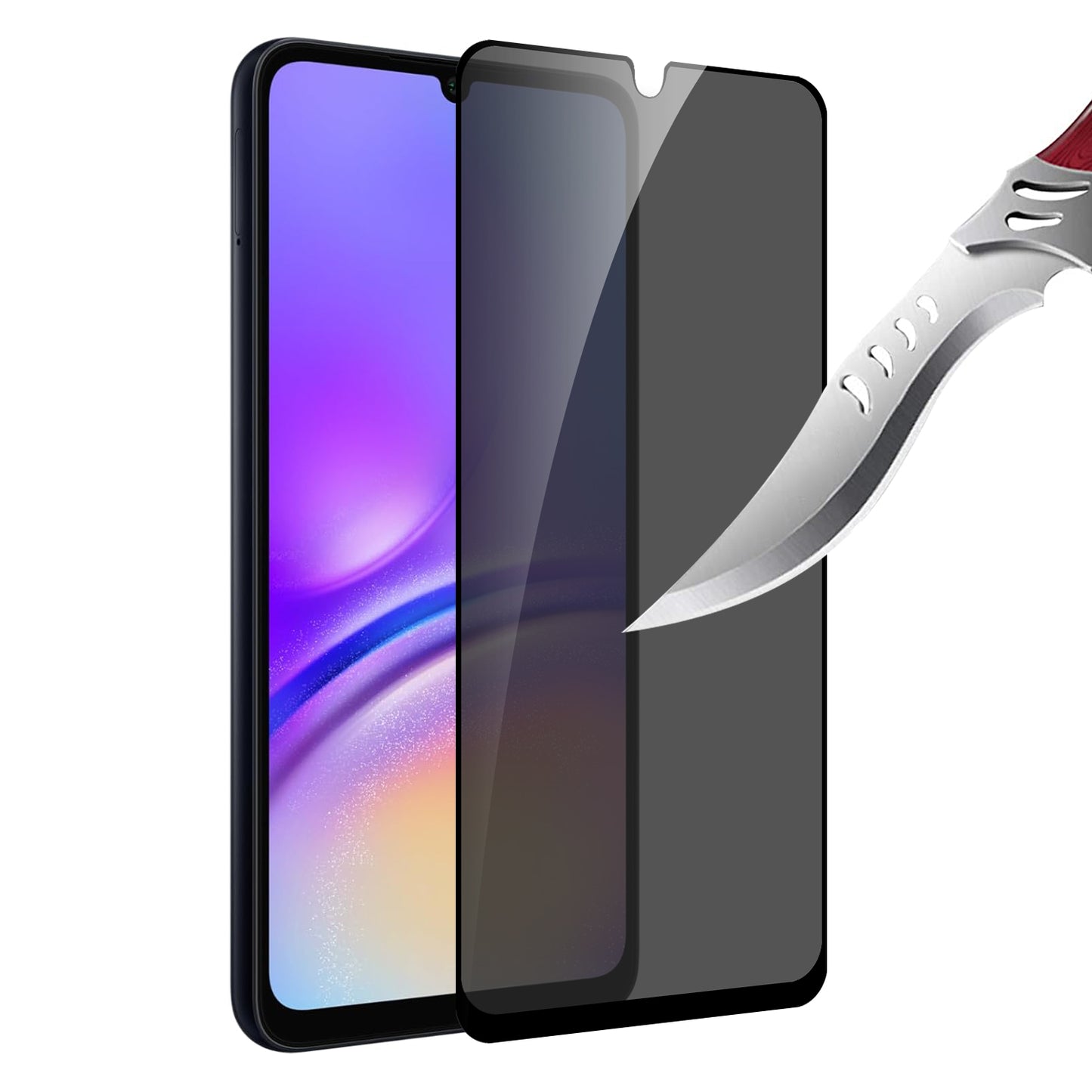 For Samsung Galaxy A26 Tempered Glass Privacy Screen Protector, Anti-Spy, Scratch Resistant, 9H Hardness, Anti-Fingerprint, Easy to Install Protector Black
