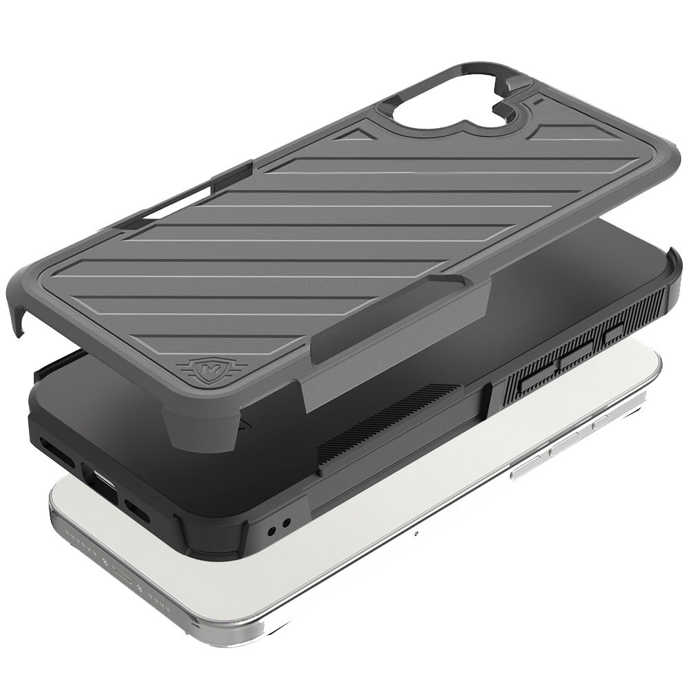 For Samsung Galaxy A16 5G Premium Design Hybrid lined Shockproof Rugged Textured 2in1 Hard PC & Silicone TPU Non Slip Tough Case Cover