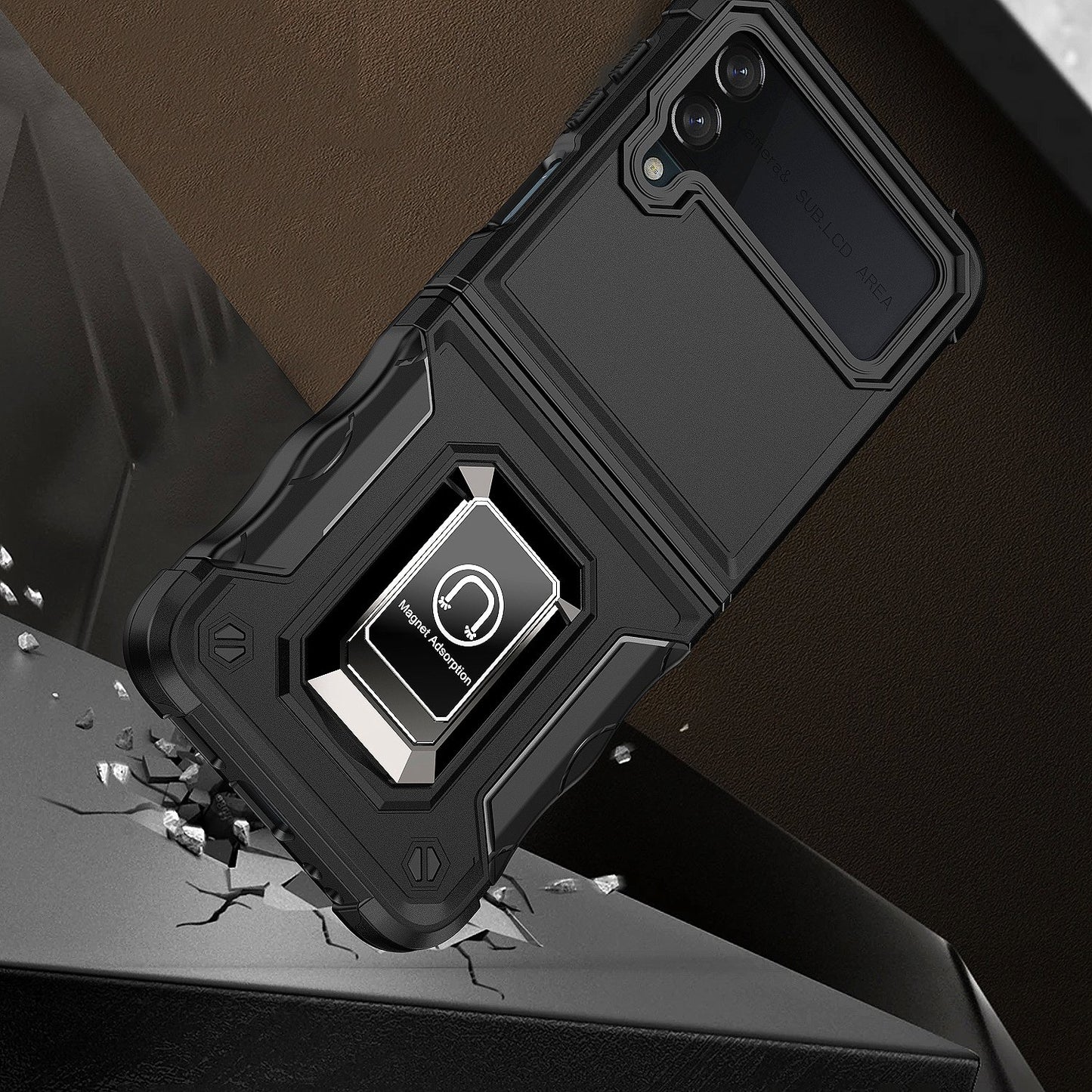 For Samsung Galaxy Z Fold 7 Hybrid Stand Magnetic Ring Holder Kickstand Heavy Duty Rugged Drop Silicone & Hard PC Shockproof Case Cover