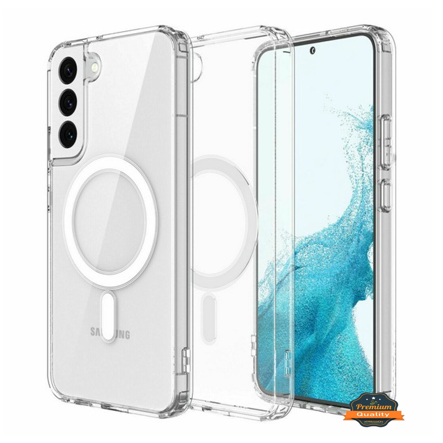 For Samsung Galaxy S25 Fan Edition /Galaxy S25 FE Magnetic Clear, MagSafe Wireless Charger Compatible, Slim PC + TPU Hybrid Transparent Design Case Cover Clear