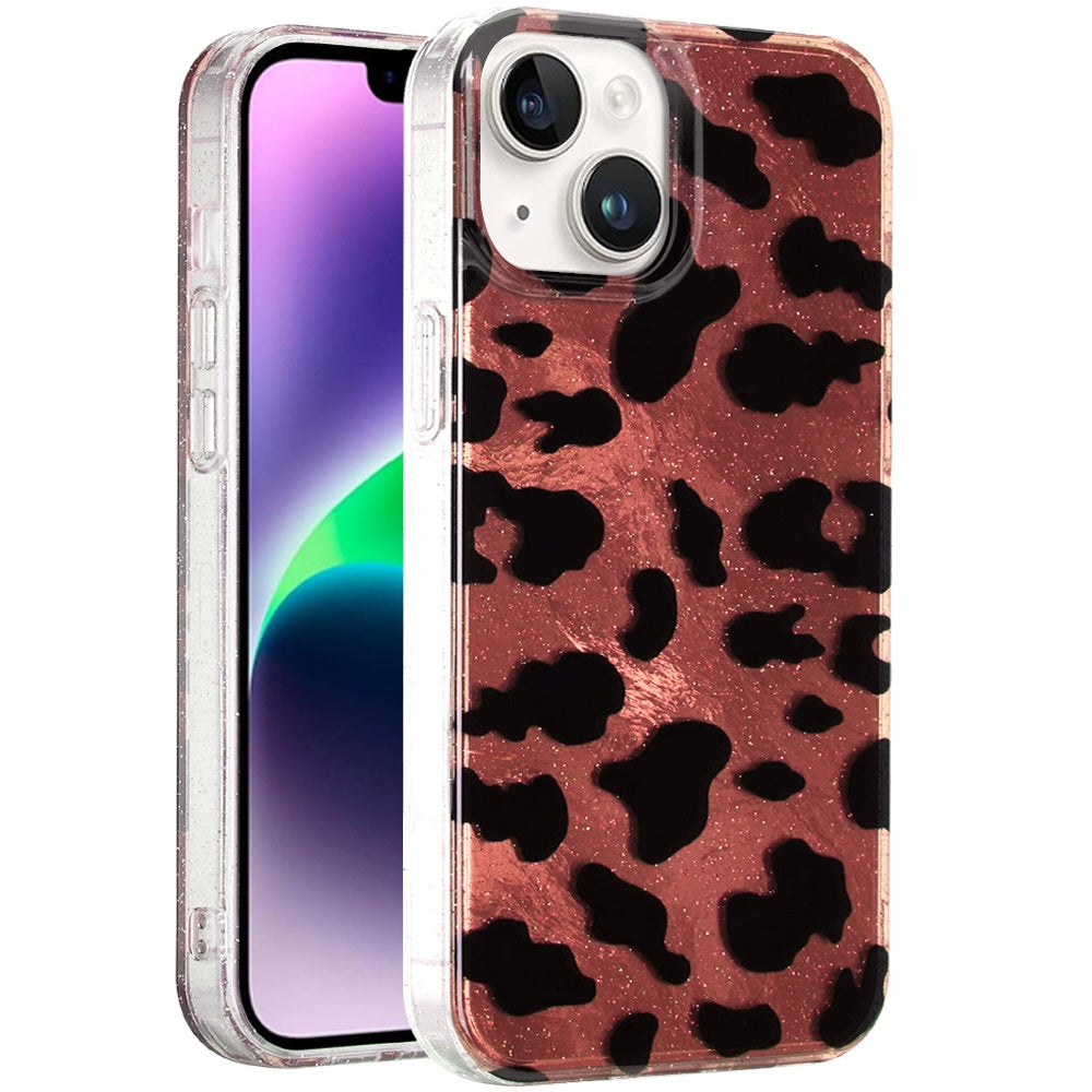 For Samsung Galaxy A16 Glitter Leopard, Fashion Design Animal Skin Print Slim IMD TPU Dual Layer Shockproof Protective Case Cover