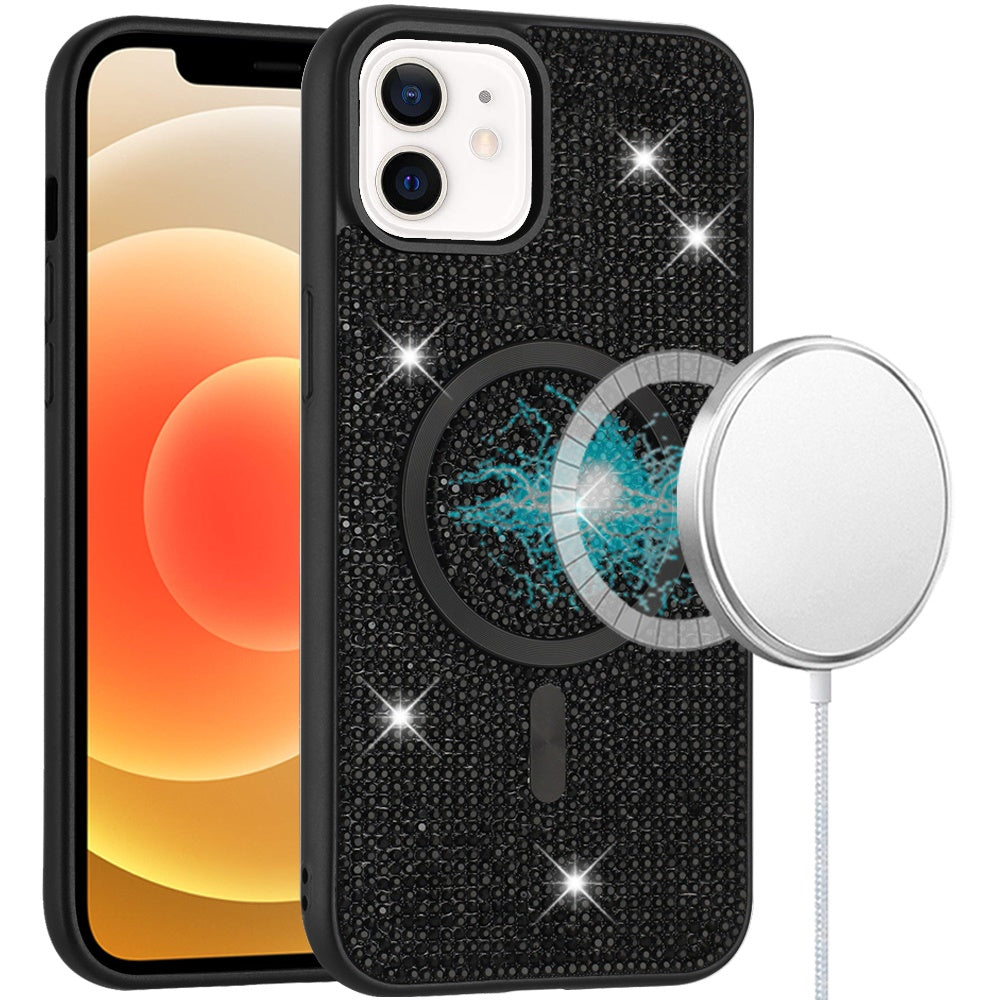 For Samsung Galaxy A16 5G Sparkly Diamond Bling Case Rhinestone Skin Hybrid with Magnetic Circle, MagSafe Compatible Case Cover