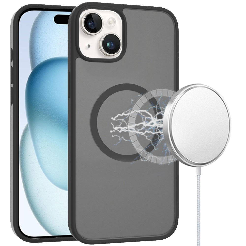 For Apple iPhone 16 Pro (6.3") MagSafe Compatible Case Hybrid Soft TPU Bumper Hard Translucent Matte Back Slim Shockproof Case Cover