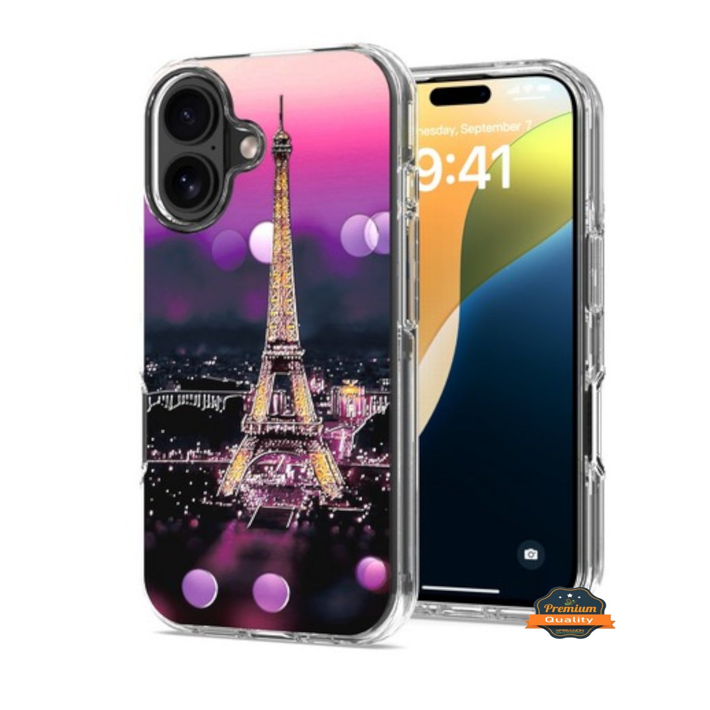 For Apple iPhone 16 Pro Max (6.9") Hybrid Trendy Image Patterns Design Transparent Hard Back Shockproof TPU Rubber Case Cover