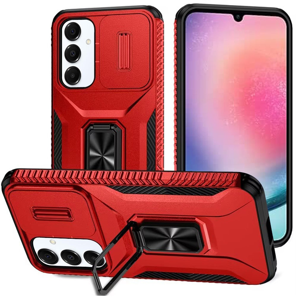 For Samsung Galaxy A26 Case, Camera Cover with Magnetic Rotation Ring Stand, Military Grade Hybrid Hard TPU Shockproof Case Cover
