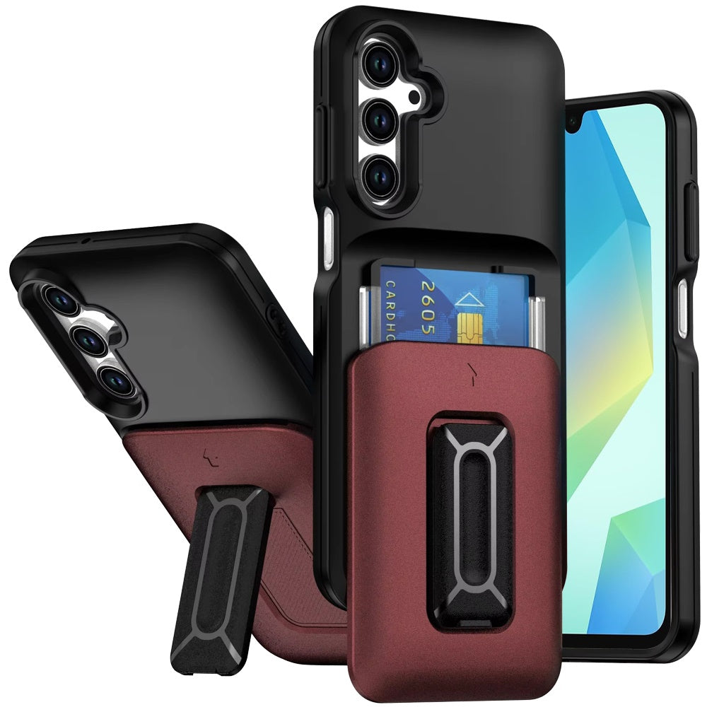 For Samsung Galaxy A36 Wallet Case with 2- Credit Card Holder, Wrist Strap & Kickstand Hybrid Shockproof TPU Case Cover
