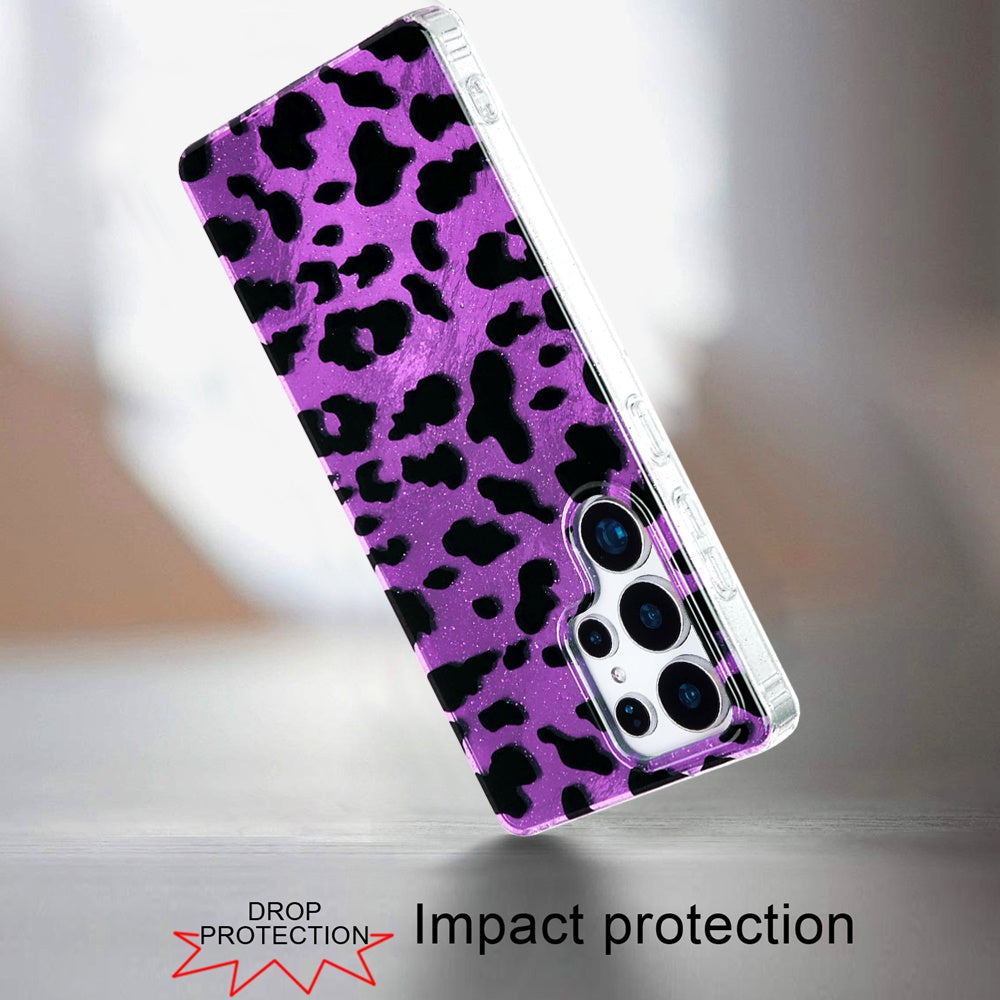 For Samsung Galaxy A16 Glitter Leopard, Fashion Design Animal Skin Print Slim IMD TPU Dual Layer Shockproof Protective Case Cover