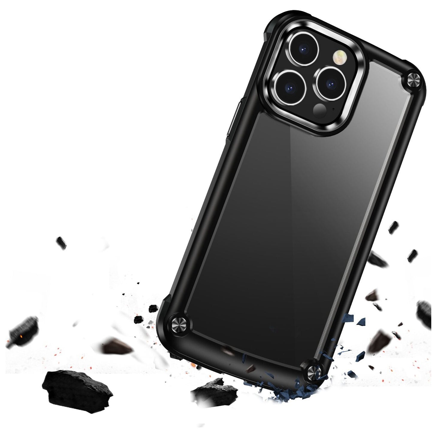 For Apple iPhone 15 Plus (6.7") Heavy Duty Hybrid Clear back Shield Hard PC + TPU Bumper Edge Frame Shockproof Phone Case Cover