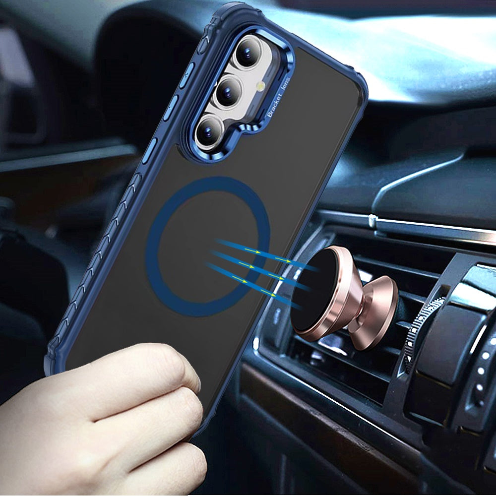 For Samsung Galaxy S25+ /S25 Plus /S24+ Plus Hybrid Metal Camera Stand Ring Sturdy, Compatible with MagSafe, Matte Hard TPU Colorful Edge Case Cover