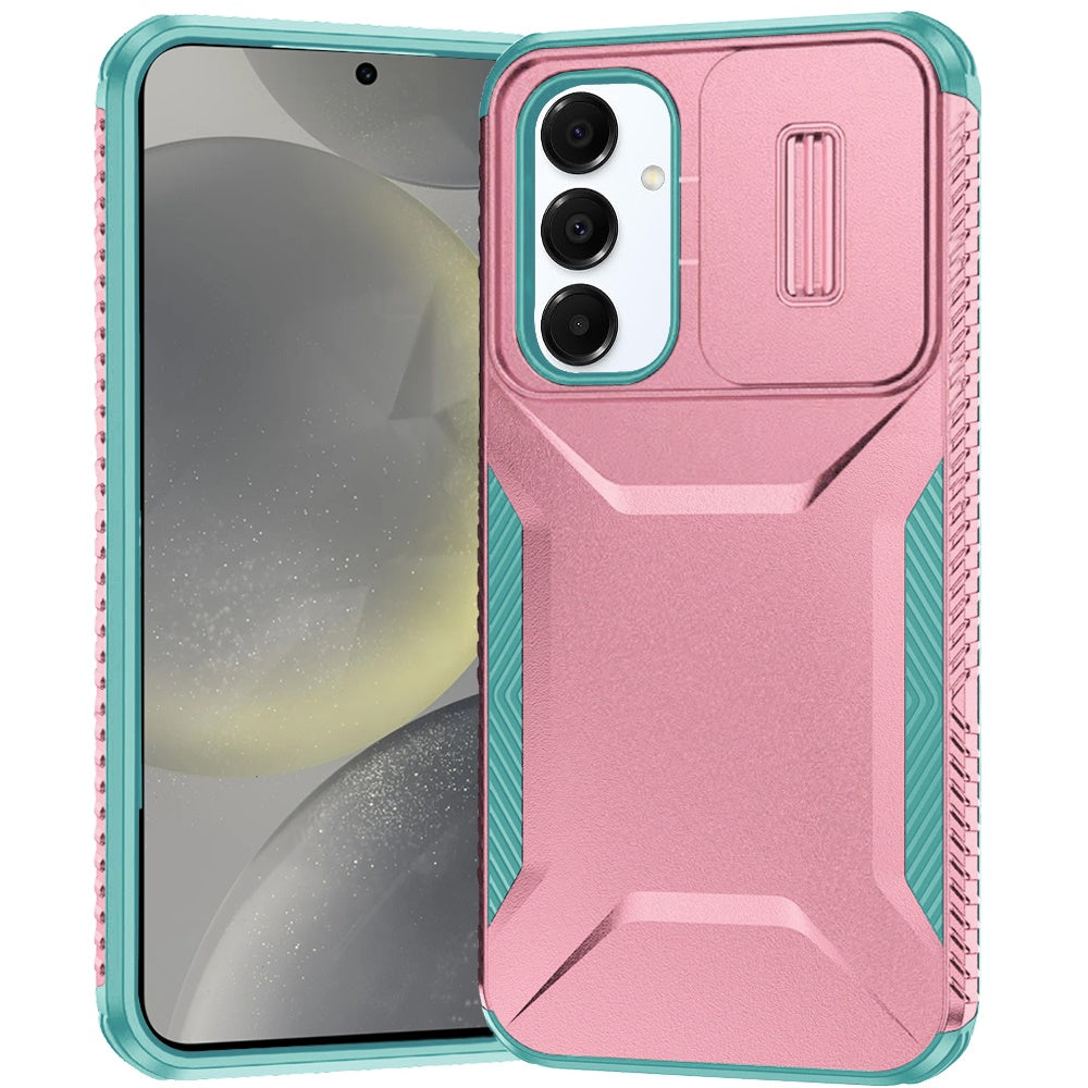 For Samsung Galaxy S25+ /S25 Plus /S24+ Plus Slim Fit Shockproof Hybrid with Slide Camera Window Covering, Rugged Tpu Silicone Hard PC Bumper Case Cover