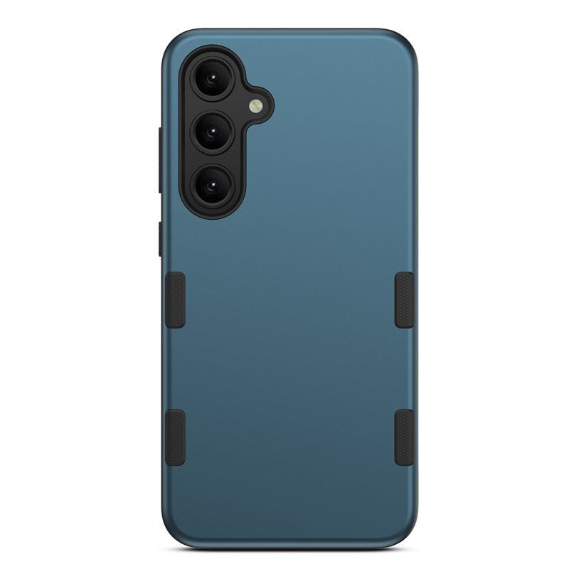 For Hybrid Slim Shockproof Bumper Protective Hard PC + Rubber TPU Phone Cover Bravo Series Case for Samsung Galaxy S24 Fan Edition - Blue Case Cover Blue