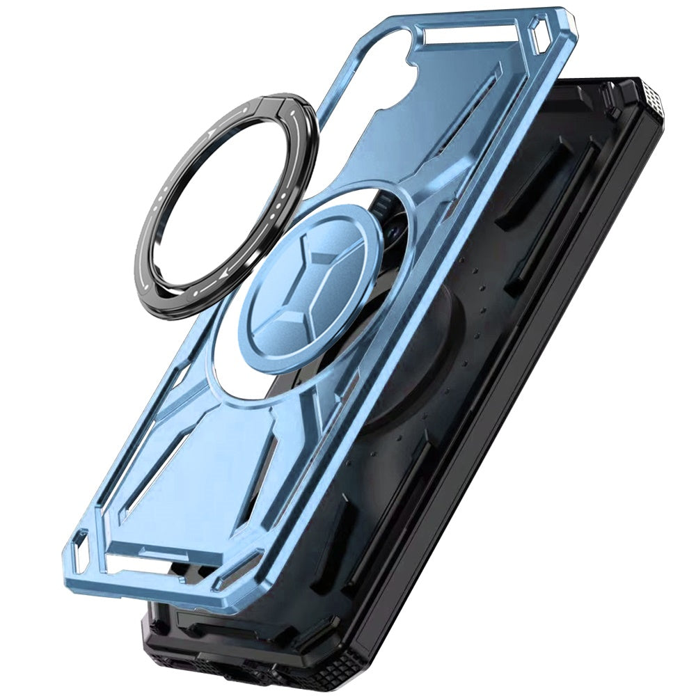 For Samsung Galaxy A16 5G Hybrid Magnetic Ring and 360° Rotational Kickstand with MagSafe Compatible, Military Grade Drop Protection Case Cover