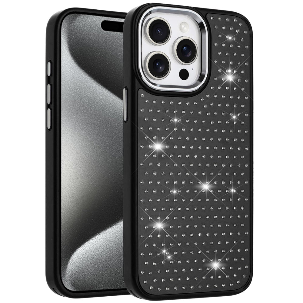 For Samsung Galaxy S25 Ultra Bling Diamond Metallic, Full Sparkle Chrome Edged Hybrid Protective Shockproof Case Cover