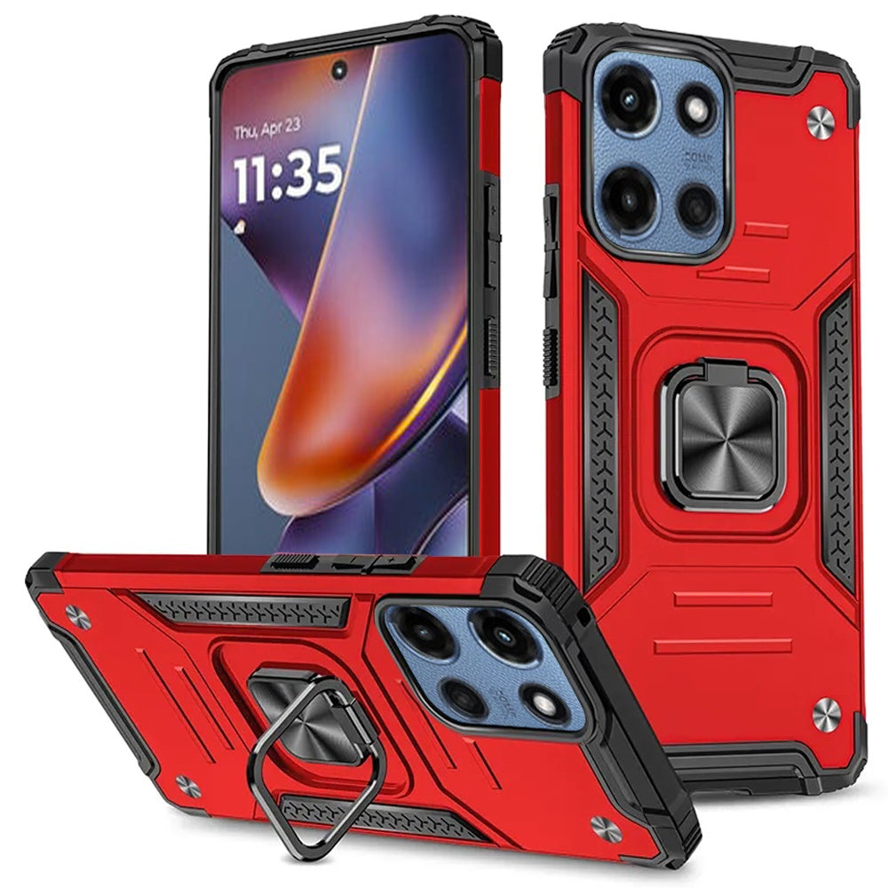 For Motorola Moto G Stylus 5G 2025 Armor Hybrid Magnetic Stand with Ring Holder Kickstand Shockproof Heavy-Duty Durable Rugged TPU Dual Layer Case Cover