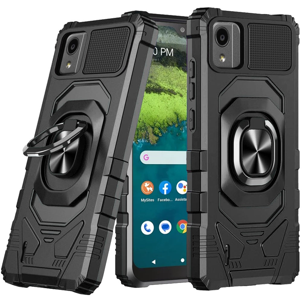 For Samsung Galaxy A16 5G Hybrid Dual Layer with 360° Rotate Magnetic Ring Stand Holder Kickstand TPU Rugged PC Shockproof Case Cover