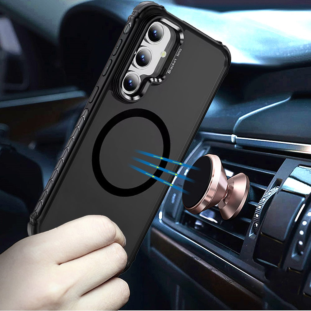 For Apple iPhone 16 Pro (6.3") Hybrid Metal Camera Stand Ring Sturdy, Compatible with MagSafe, Matte Hard TPU Colorful Edge Case Cover