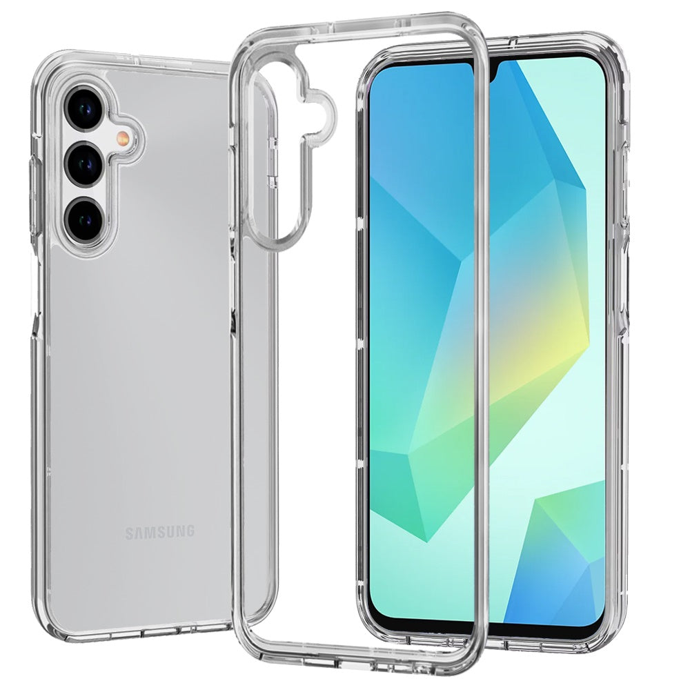 For Samsung Galaxy A16 5G Transparent Shock Absorption Thick TPU Rubber Ultra Thick Hybrid Silicone Protective Slim Back Case Cover Smoke Gray