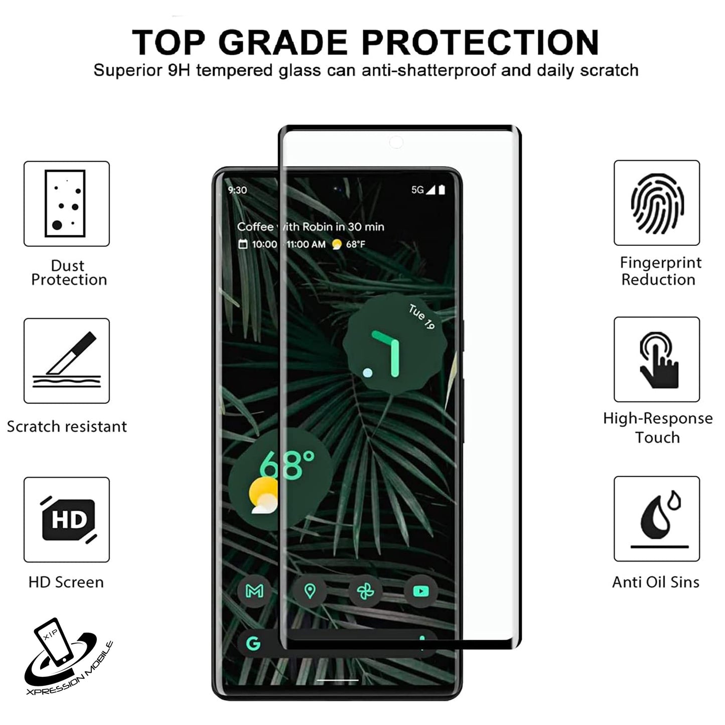 For Motorola Edge 2025 Screen Protector Tempered Glass Full Edge Clear 3D Curved Full Coverage, Scratch-Resistant, 9H Hardness Protector Clear Black