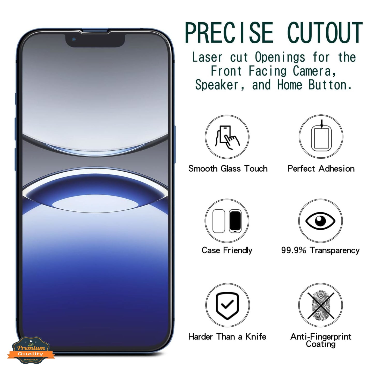 For Apple iPhone 12 /12 Pro HD Clear Tempered Glass Screen Protector Scratch-Resistant Film Protector Clear