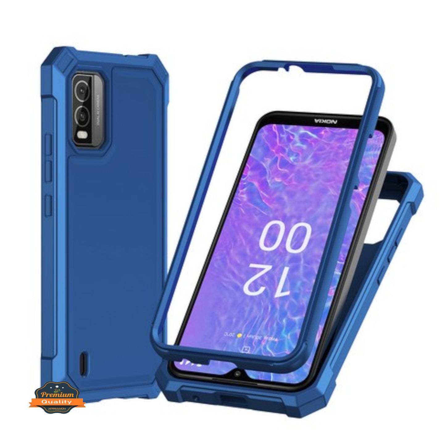 For TCL 50 XL 5G Hybrid 2in1 Front Bumper Frame Cover Square Edge Shockproof Soft TPU + Hard PC Anti-Slip Heavy Duty Case Cover -
