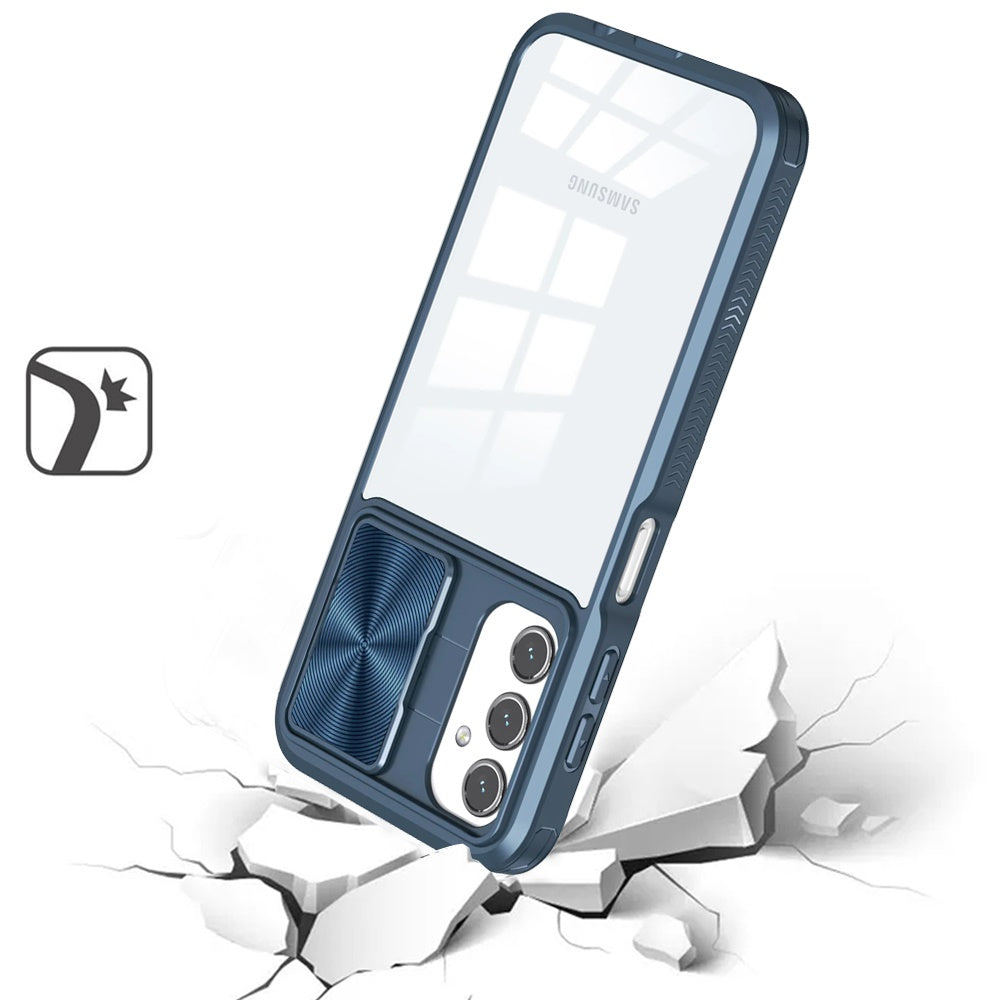 For Samsung Galaxy S24 FE /Fan Edition Hybrid Cases with Sliding Camera Cover Transparent Shockproof Bumper TPU Protective Case Cover