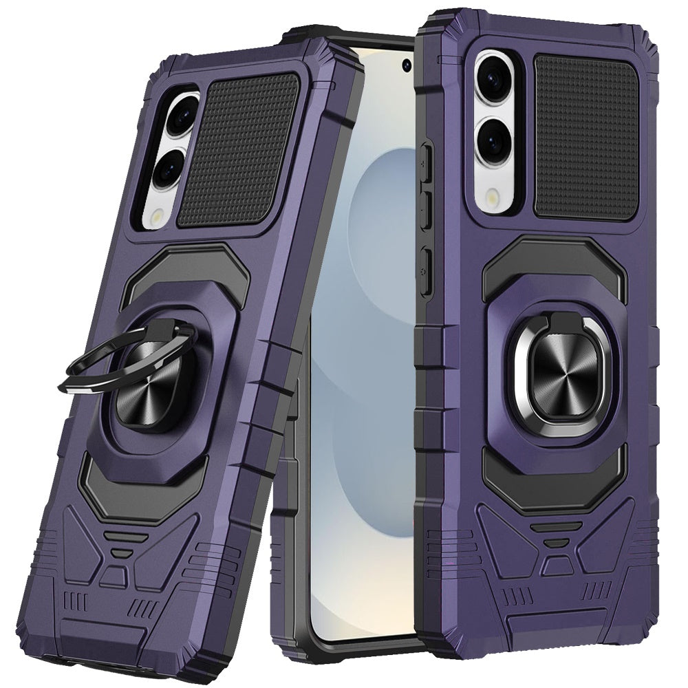 For Samsung Galaxy S25 EDGE Hybrid Dual Layer with 360° Rotate Magnetic Ring Stand Holder Kickstand TPU Rugged PC Shockproof Case Cover