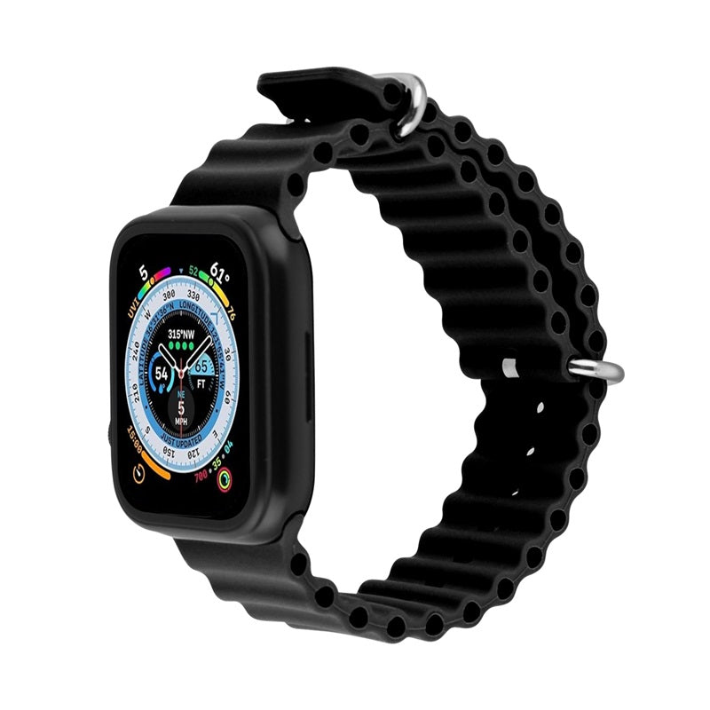 echelon ComfyFit Silicone Strap for Apple Watch Series 9 45mm/Watch Series 10 46mm / Watch SE (2022) 44mm - Black, Apple Watch Accessories