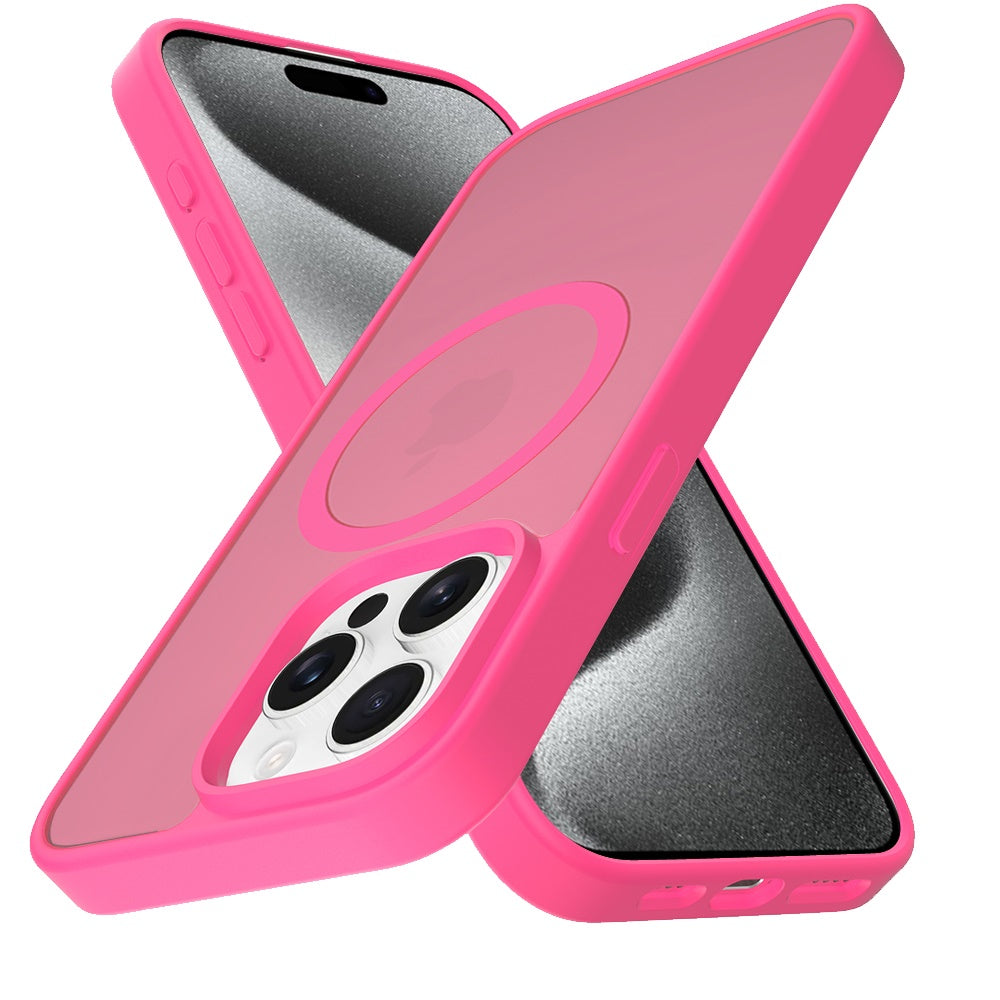 For Apple iPhone 16 Pro (6.3") MagSafe Compatible Case Hybrid Soft TPU Bumper Hard Translucent Matte Back Slim Shockproof Case Cover