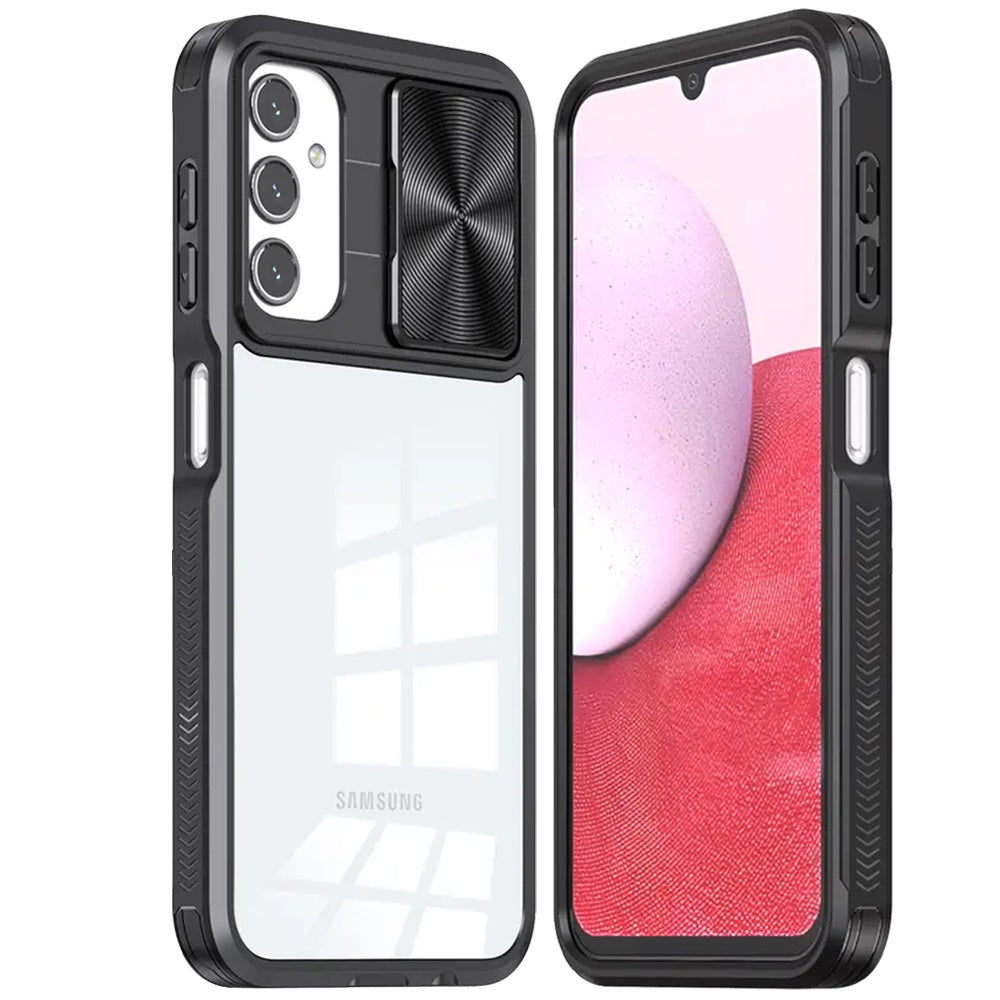 For Samsung Galaxy A16 5G Hybrid Cases with Sliding Camera Cover Transparent Shockproof Bumper TPU Protective Case Cover