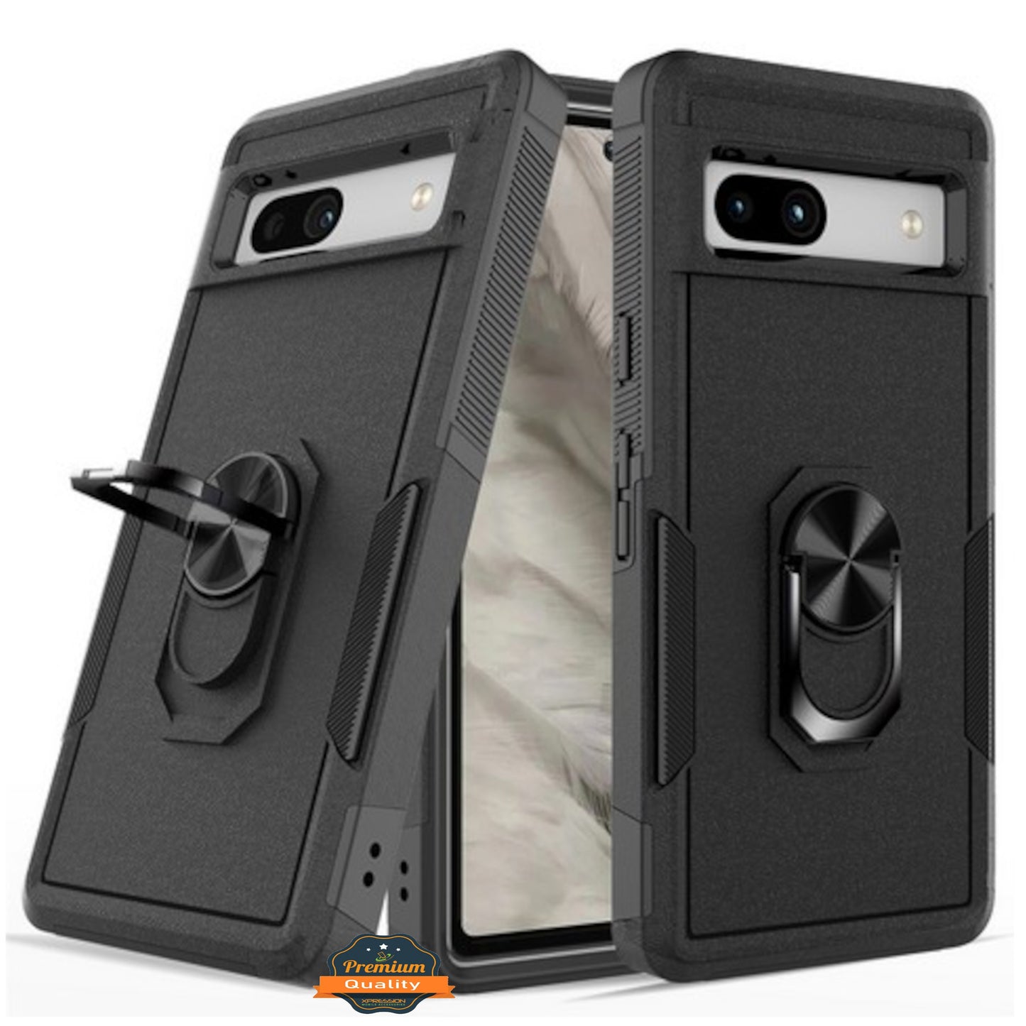 For Google Pixel 9A Heavy Duty Rugged Hybrid, Dual-Layer Shockproof Protection with Magnetic Ring Stand Holder Case Cover