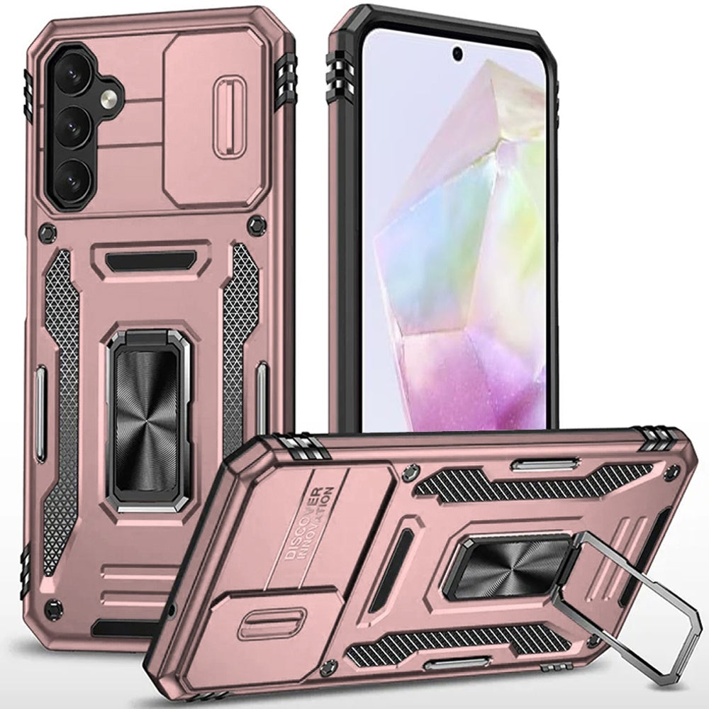For Samsung Galaxy A36 Hybrid Case with Rotation Ring Stand Shockproof & Camera Window TPU Armor Dropproof Case Cover