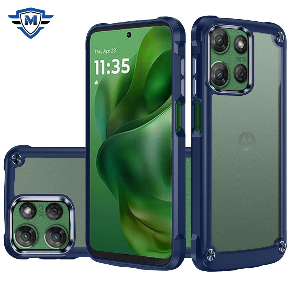Ultimate Hybrid Transparent Rubber with Metal Buttons & Camera Edges, Hard TPU Frame Corner Bumper