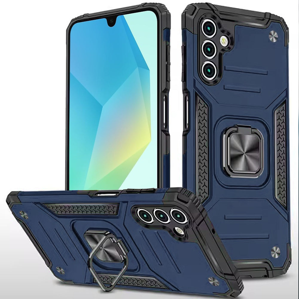 For Samsung Galaxy A16 5G Armor Hybrid with Ring Holder Kickstand Shockproof Heavy-Duty Durable Rugged Dual Layer Case Cover