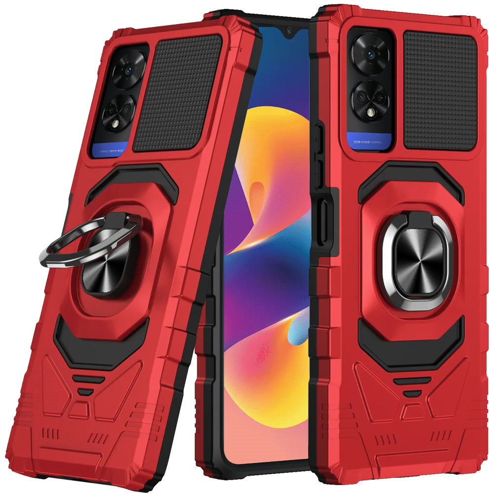 For TCL 50 XE 5G Hybrid Dual Layer with 360° Rotate Magnetic Ring Stand Holder Kickstand TPU Rugged PC Shockproof Case Cover