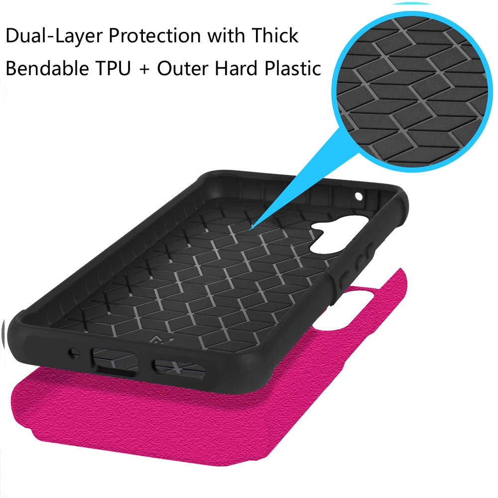 For Samsung Galaxy A36 Premium Slim Tough 2in1 Hybrid Case Dual-Layer PC TPU Rubber Armor with Shockproof Protection Case Cover