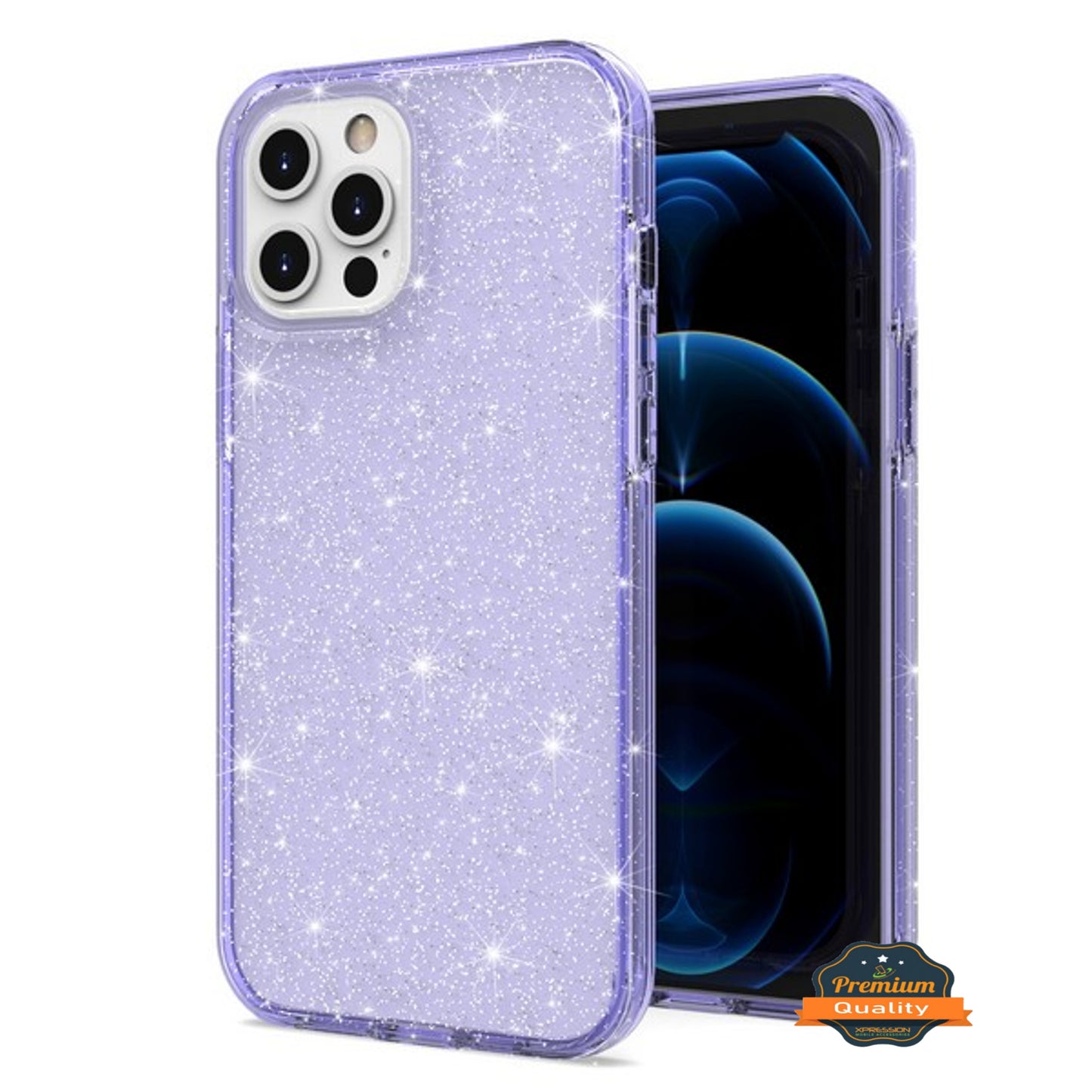 For Apple iPhone 15 Pro Max (6.7") Glitter Sparkle Bling Shiny Slim Hybrid Shockproof Rubber Silicone Soft TPU Protective Phone Case Cover