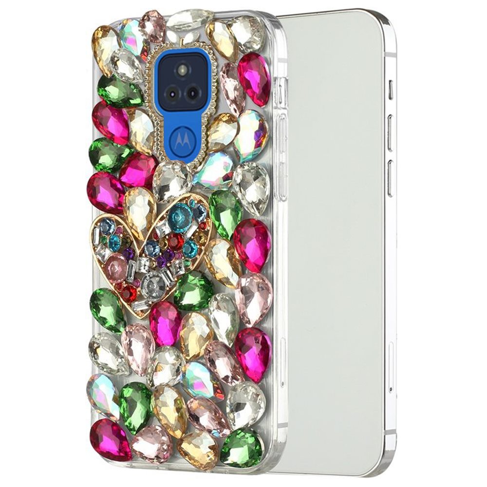 For Samsung Galaxy Z Fold 7 Bling Crystal 3D Full Diamonds Luxury Sparkle Rhinestone Hybrid Protective Case Cover Colorful Heart