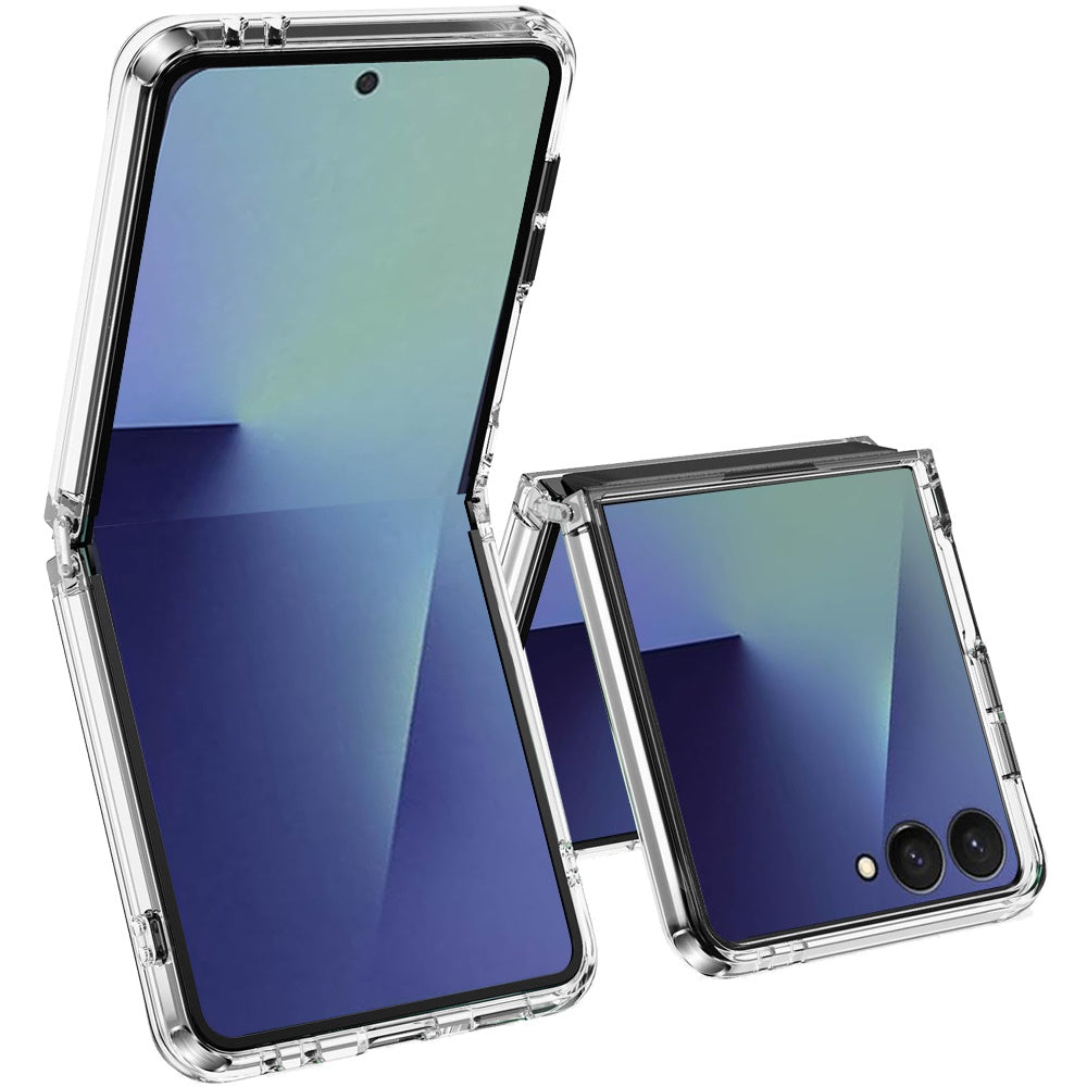 For Samsung Galaxy Z Flip 7 Shockproof Slim Crystal Clear Transparent Hybrid Cover with Enhanced Drop Protection Case Cover Transparent