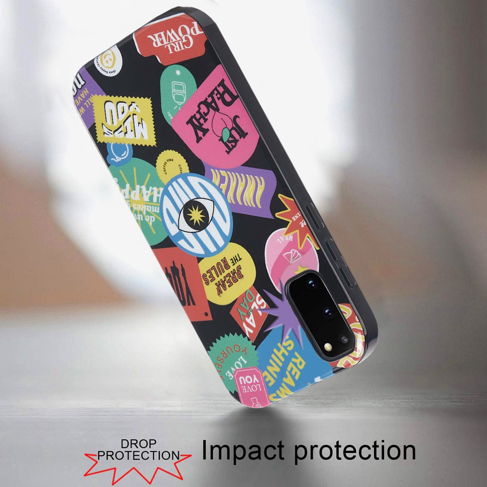 For Samsung Galaxy S20 Ultra Fashion Layer Design Slim IMD TPU Protective, Shockproof Hybrid Stylish Durable Hard PC Case Cover