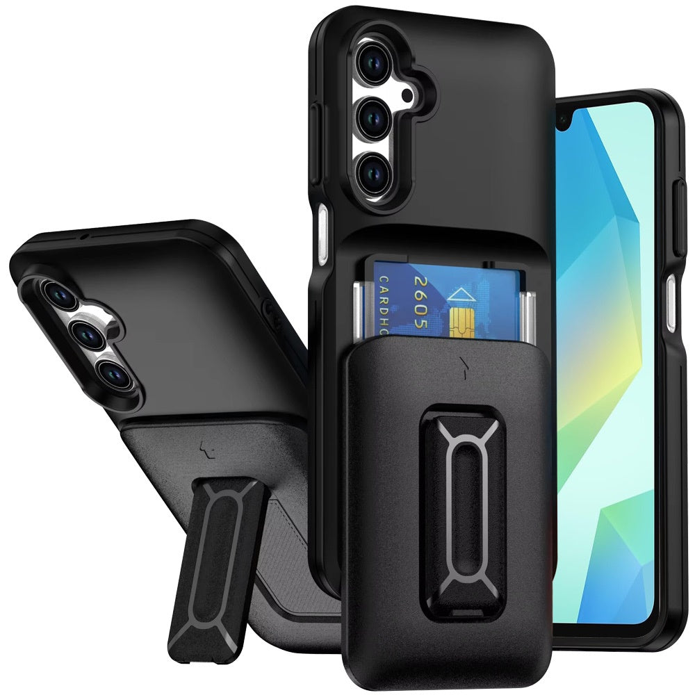 For Samsung Galaxy A16 5G Wallet Case with 2- Credit Card Holder, Wrist Strap & Kickstand Hybrid Shockproof TPU Case Cover